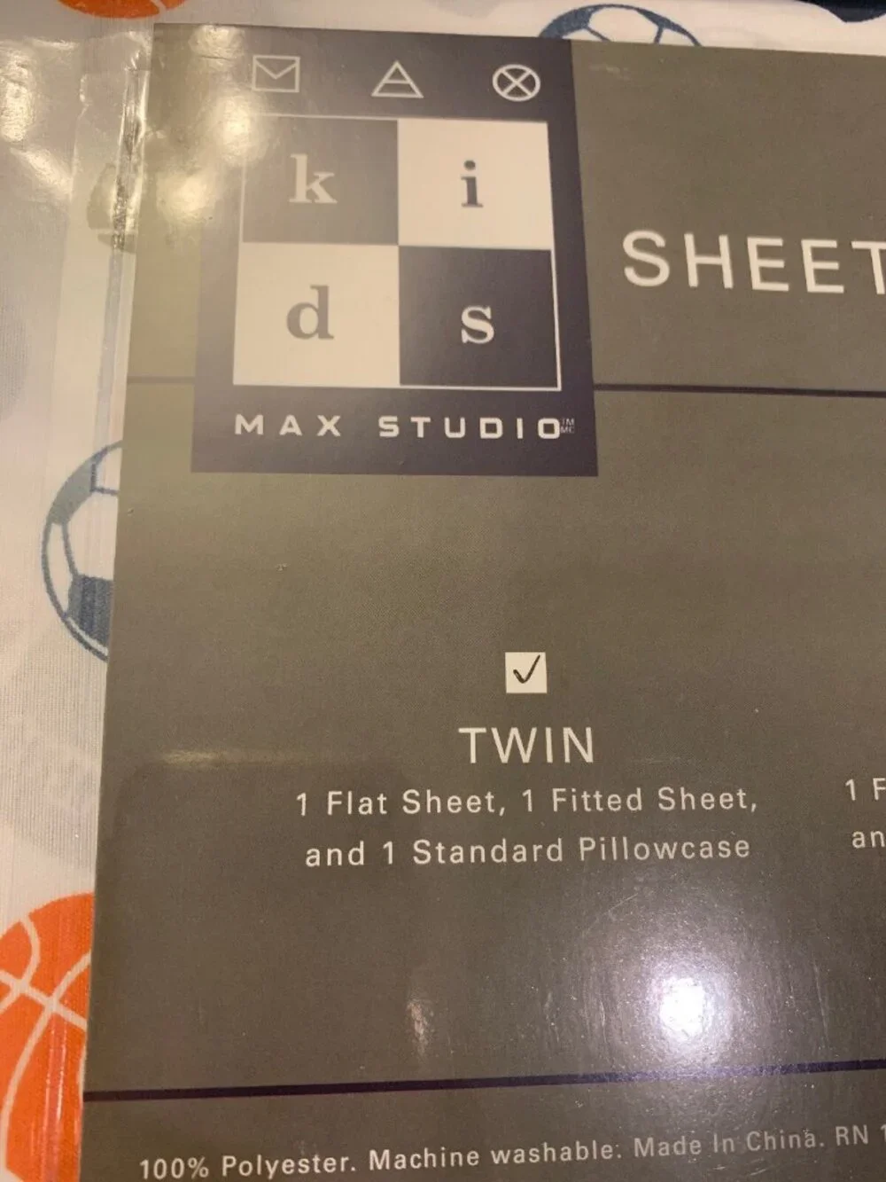 Max Studio Sheet Set Boys Bedding Balls All Sports Baseball Football Soccer